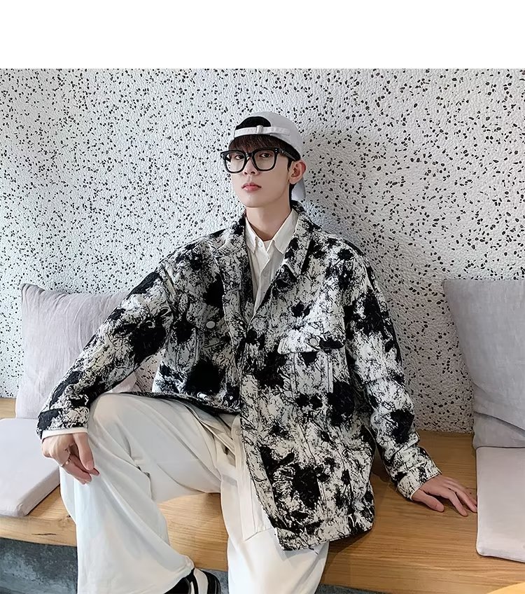 Giacca di jeans uomo tie dye oversize stile streetwear_voghion.com