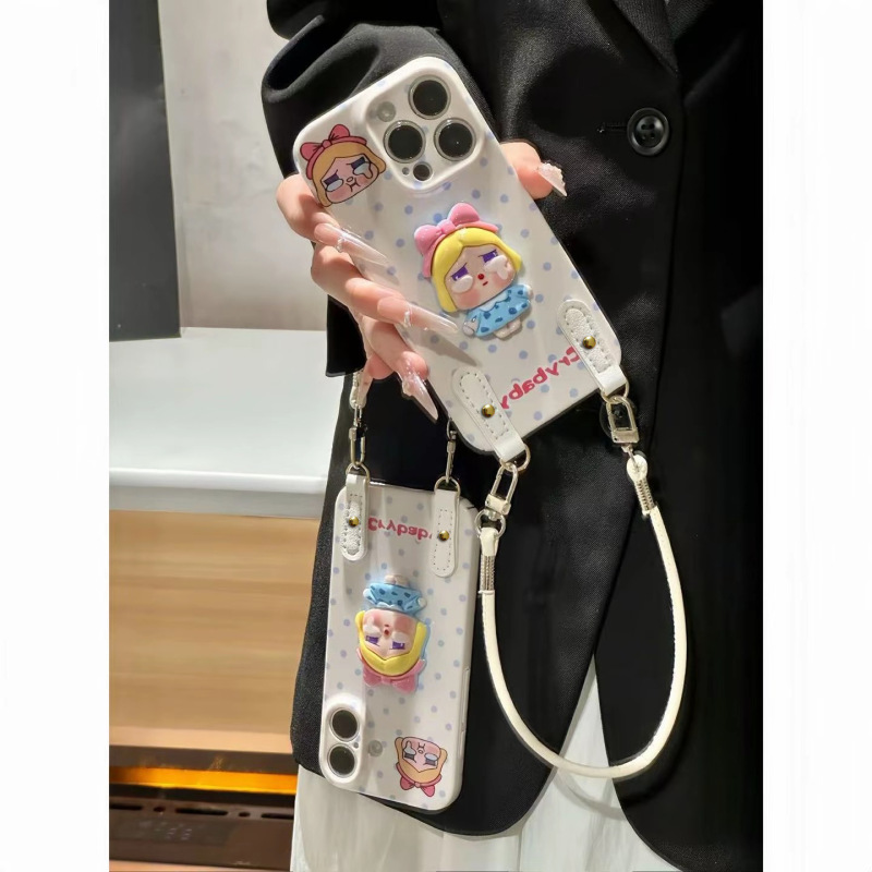 适用苹果17手机壳ins波点哭娃公仔华为pura70vivo菲林挂绳小米15|undefined