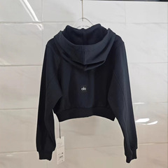 alo新款肯豆服显瘦 Cropped运动时尚短款拉链连帽外套 宽松休闲开