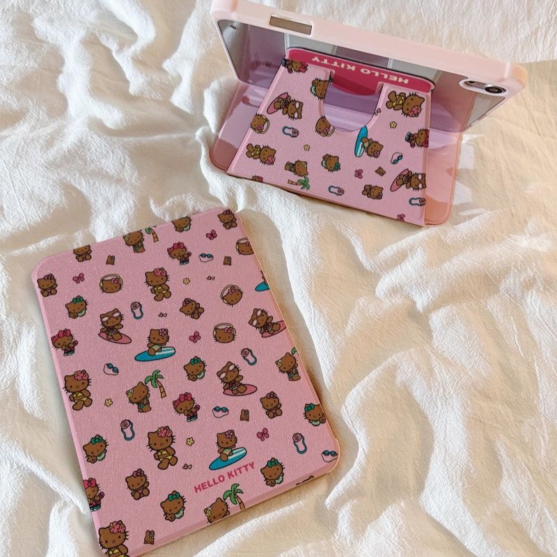 Cartoon Surfing Kt Cat Protective Case for Apple Ipad11/10 Tablet Air8/7 Rotatable Pro with Pen Slot Cartoon Surfing Kt Cat Protective Case for Apple Ipad11/10 Tablet Air8/7 Rotatable Pro with Pen Slot