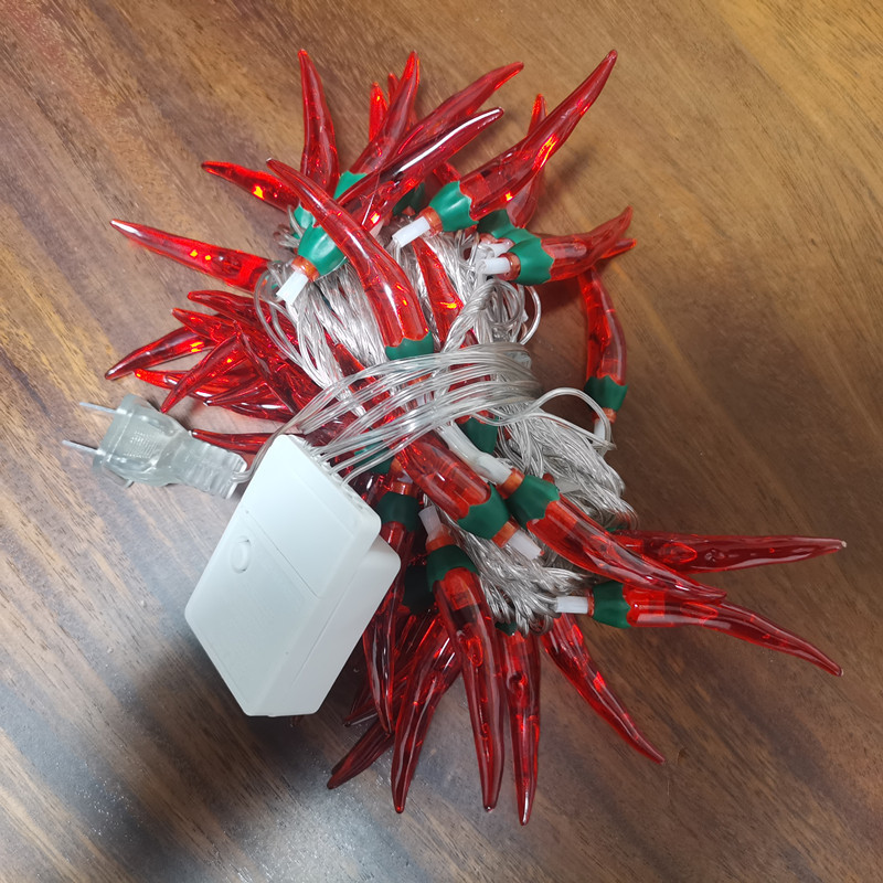 LED luces de colores de pimienta roja luces de cadena luces intermitentes Año Nuevo Navidad vacaciones decoración atmósfera luces Año Nuevo decoración del hogar iluminación