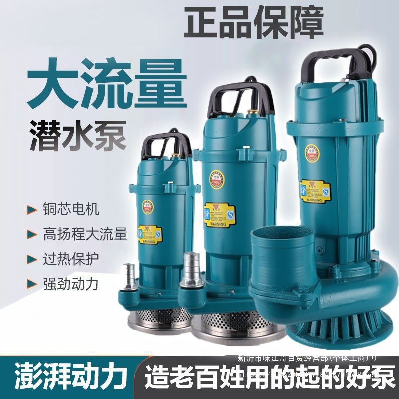 上海潜水泵220V家用人民农用灌溉3寸4寸380V大流量高扬程抽水水泵