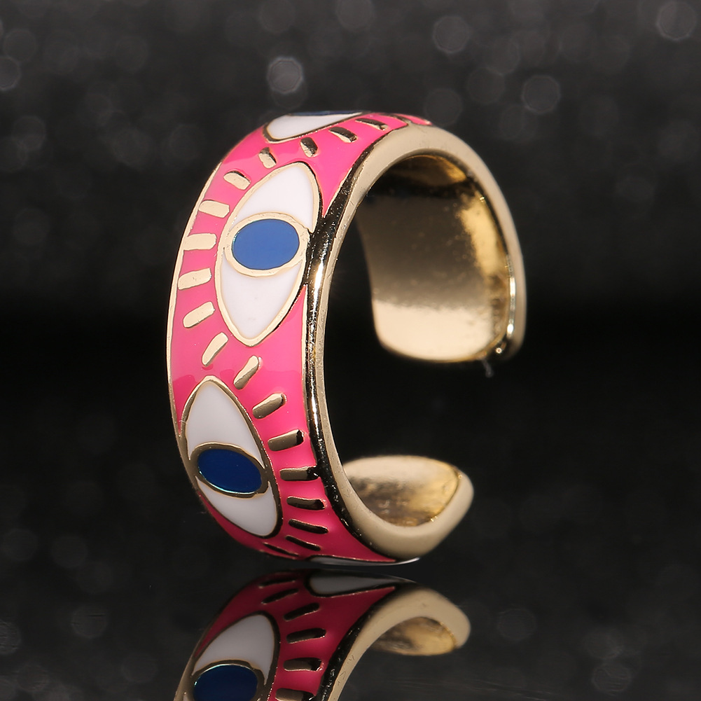 European And American Fashion Evil Eye Copper Ring Wholesale display picture 5