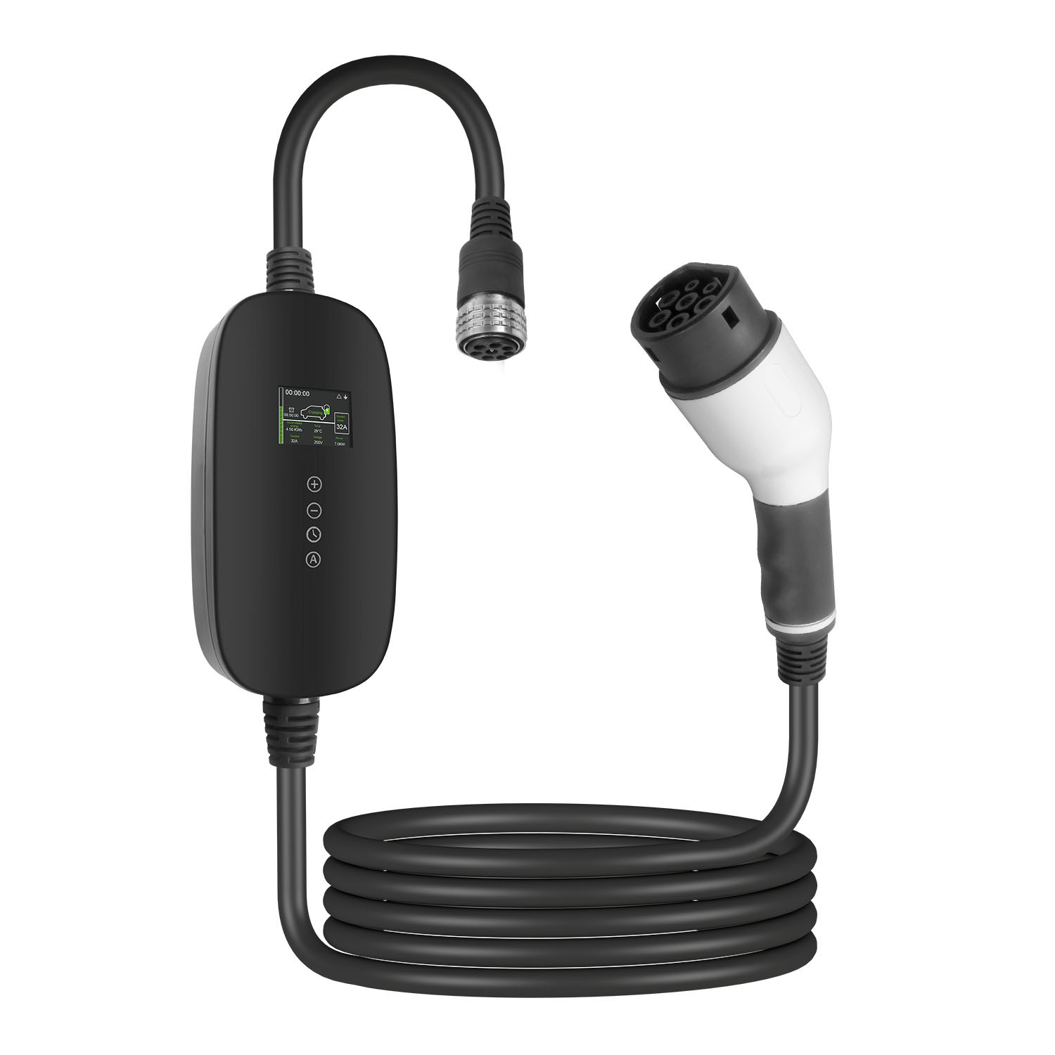 新款自动识别欧标type2 新能源便携式充电枪可接转接头最大22KW