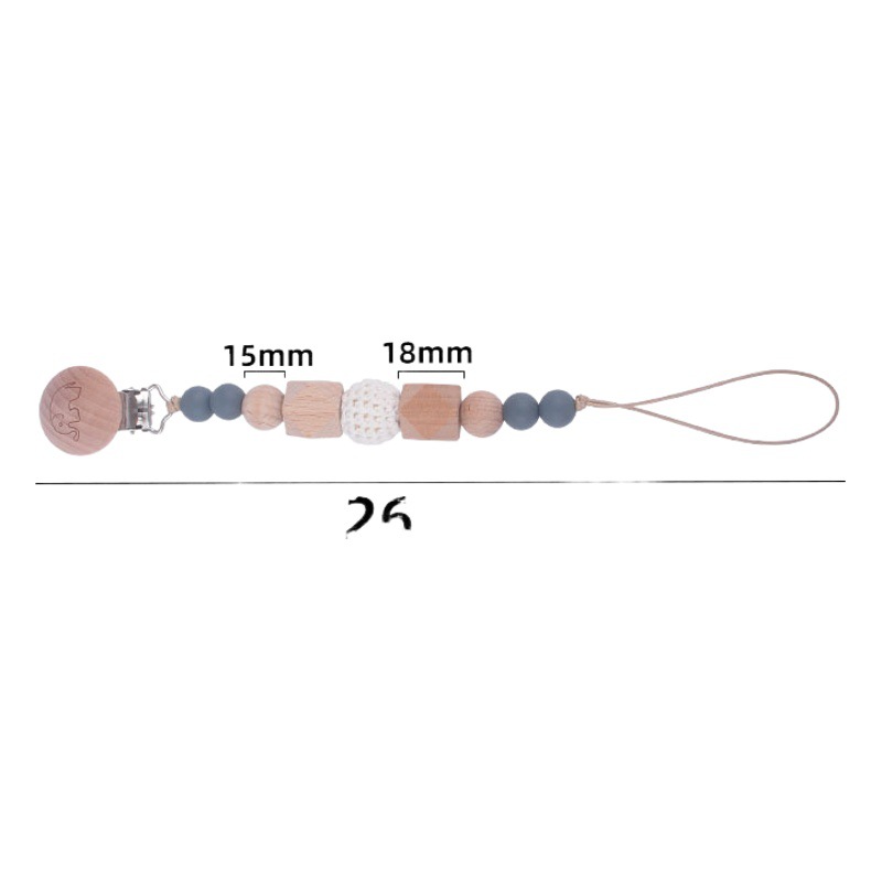 Bebé creativo suministros Haya elefante chupete clip Beech beads chupete cadena de juguete teether Amazon nuevo