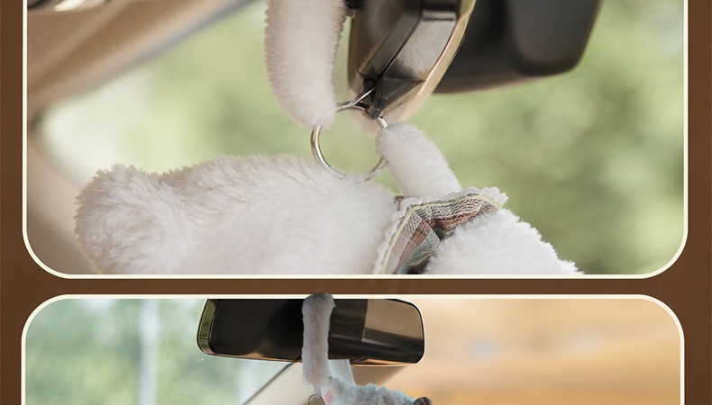 Creative and cute plush car tissue bag, hanging tissue box for car, plush hanging tissue bag