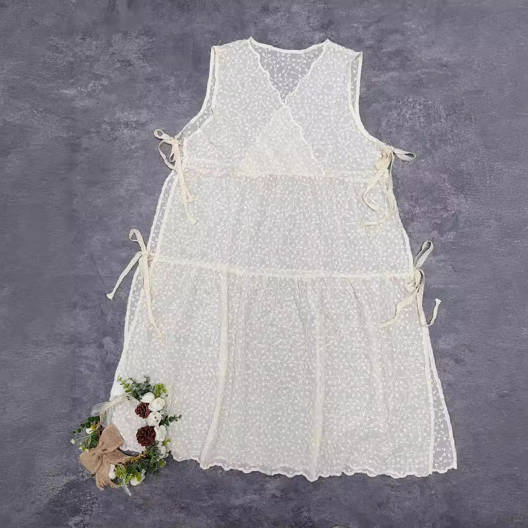 Japanese summer dress with sleeves sleevless