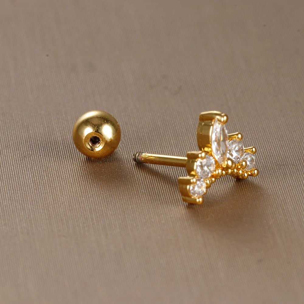 1 Pair Quantity 1 Pair Vintage Style Classic Style Geometric Butterfly Snowflake Plating 304 Stainless Steel Zircon Ear Studs