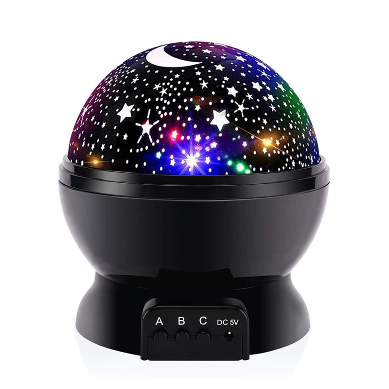 现货浪漫星空投影灯生日礼品儿童卧室360°旋转彩灯投影亚马逊星