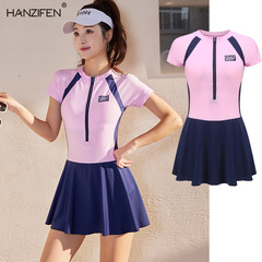 Women's one-piece swimsuit wholesale professional conservative plus-size new Korean Instagram style sporty swimsuit hot spring