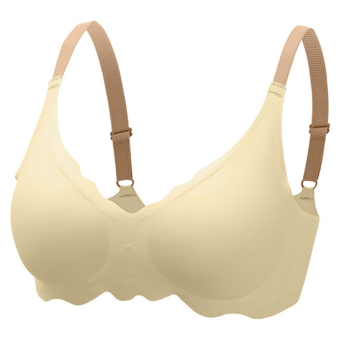 Silicone-free underwear, small cup, shaping bra without underwire, thin sports bra, shockproof, prevents side-boob, soft support bra