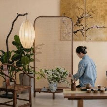 屏风宋代美学客厅茶室新款禅意实木隔断中式入户正对门遮挡置物架