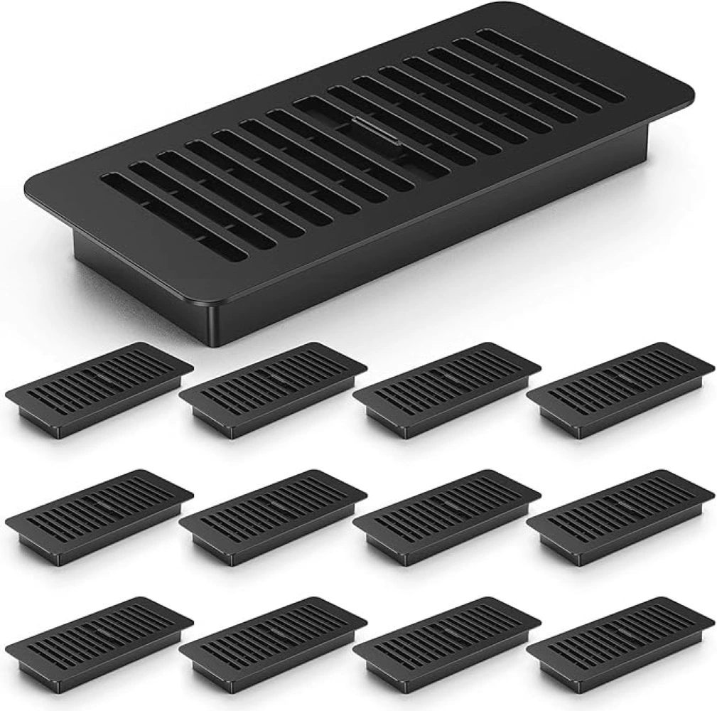 4*10 напольных воздуховодов, воздуховоды, вентиляционные крышки, пластиковые регулируемые решетки. Теплый пол