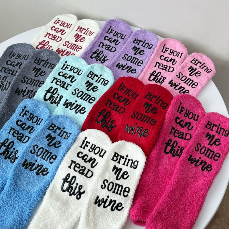 If you can read this dispensing letter socks women's autumn and winter coral velvet socks casual half velvet