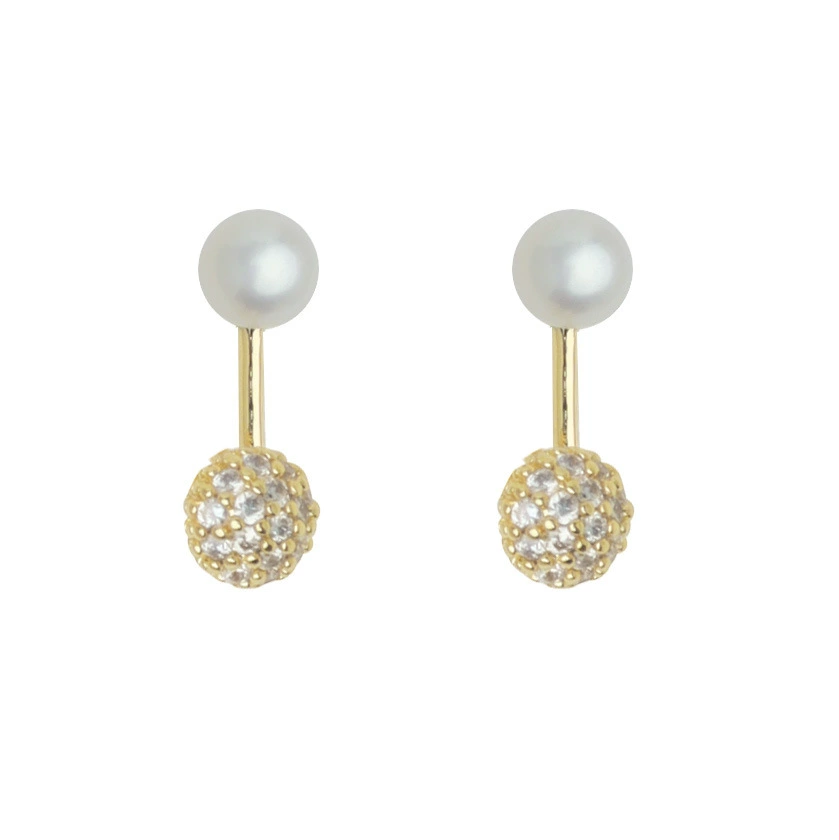 Sophisticated summer small design earrings from pearl, light luxury style, simple and elegant design