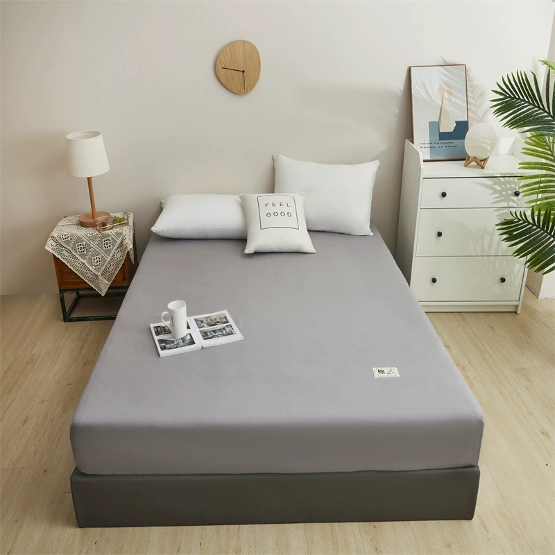 Простыня из чистого хлопка, однотонная, из стираного хлопка, облегающая, цельная, стеганая, утолщенная, нескользящая, для матраса Simmons, оптом