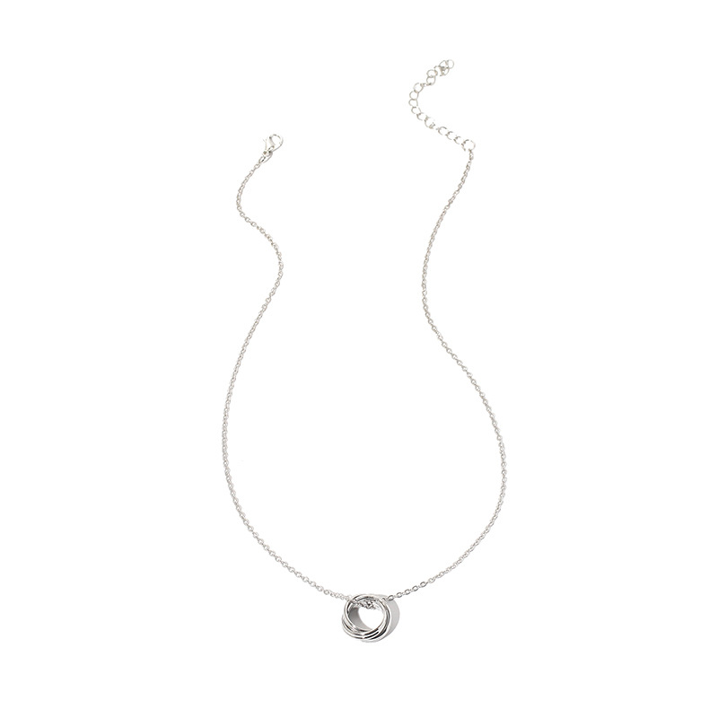 7g Weight Necklace Classification Wedding, Travel Occasion Women'S Gender Gold, Silver Color Hip-hop Geometric Ring Pendent Necklace 8