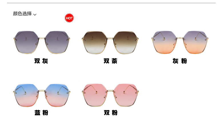 Fashion Frameless Uv Protection Sunglasses display picture 4