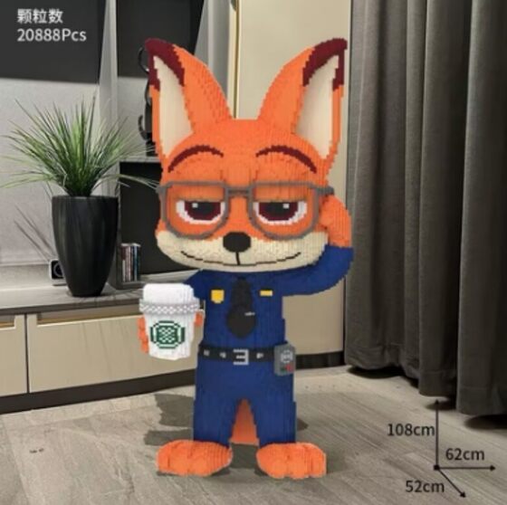 Compatible with Lego Oversized Nick Fox Judy Rabbit Small Particles Assembled Toys High Difficulty Educational Gift for Boys and Girls