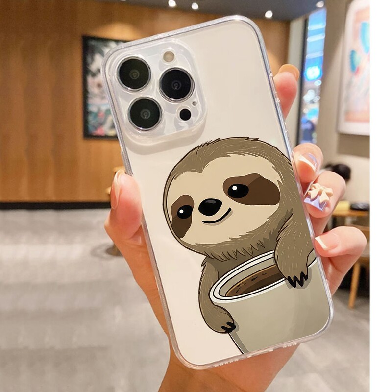 Cute Sloth Anti-Fall Transparent Case Suitable for iPhone 15/16/17 Series Promax/14 Phone Case Protection Cute Sloth Anti-Fall Transparent Case Suitable for iPhone 15/16/17 Series Promax/14 Phone Case Protection