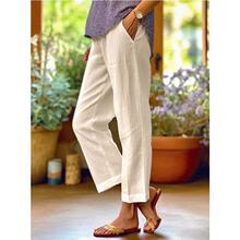 K 93049 Linen Loose Straight Pants Ůʿ���eѝ �W���羳