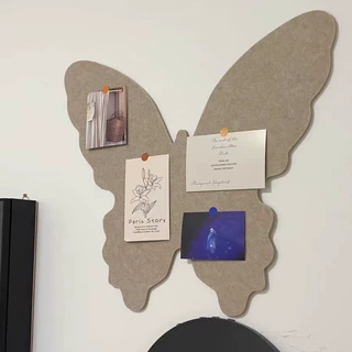 法式蝴蝶毛毡板厂家批发创意异形照片墙留言展示板免打孔装饰板