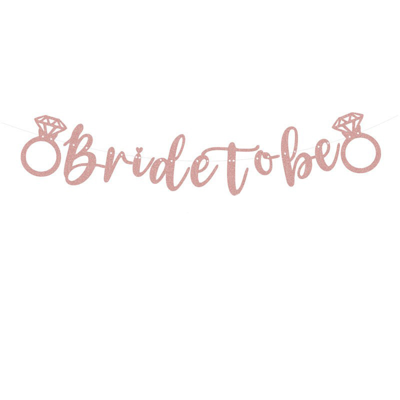 Sola chica nupcial fiesta decoración fábrica directa transfronteriza novia para ser Golden Garland bandera