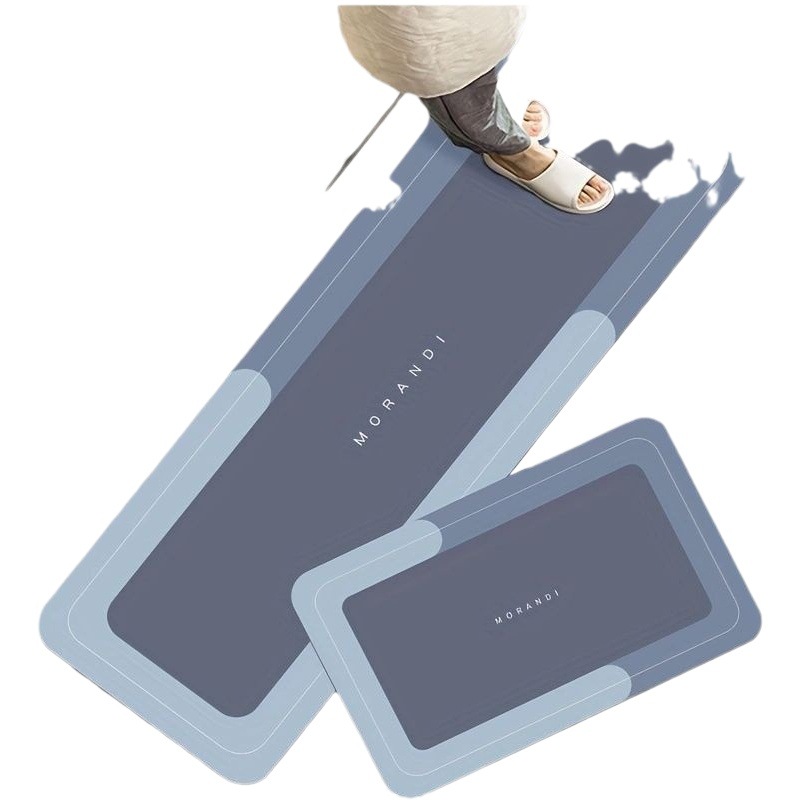 Transfronterizo simple estilo de barro de diatomeas alfombra de piso de entrada alfombra de piso de baño alfombra de piso de cocina conjunto de dos piezas al por mayor