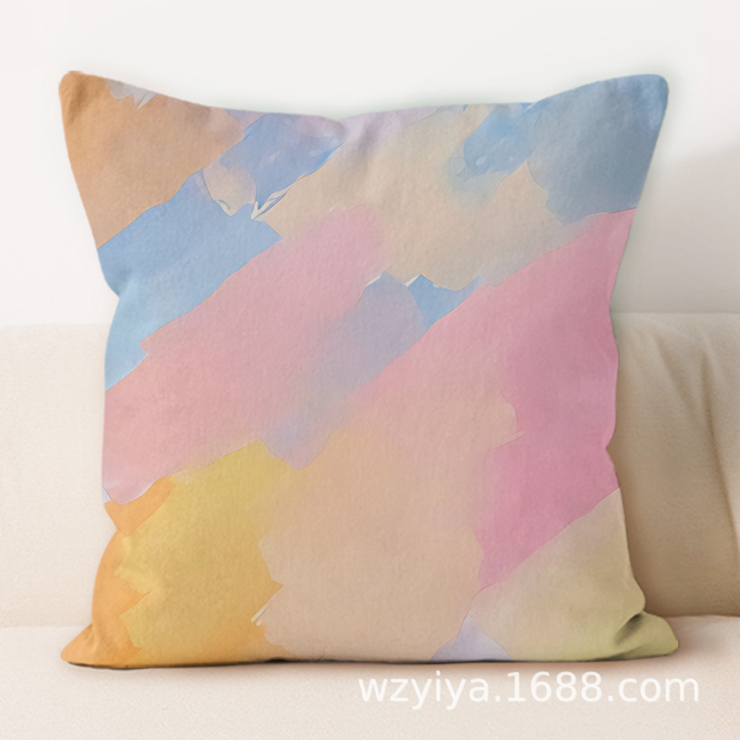 Colores de impresión de almohada de abrazo simple y moderna decoración de sofá de sala de estar almohada de cabecera desmontable cuadrada
