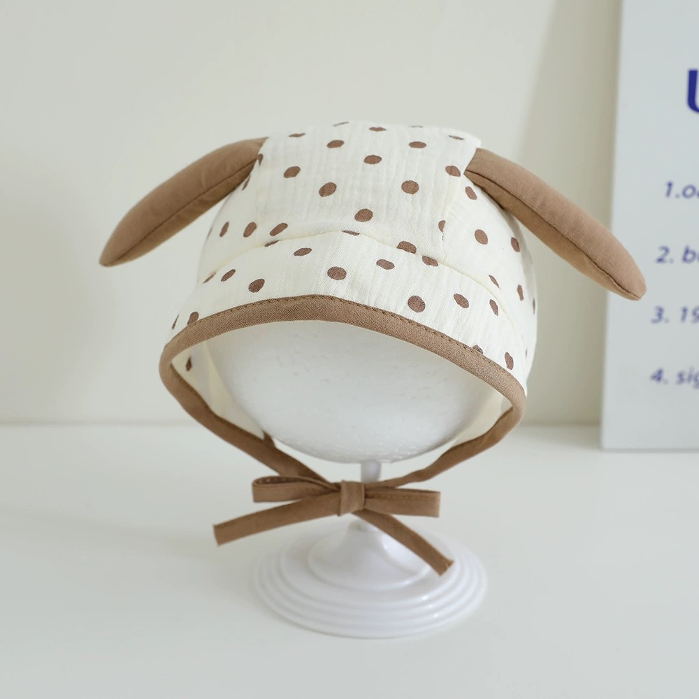 Sombrero de bebé super lindo punto de onda de dibujos animados para bebés femeninos gorra de sombrero de aire exterior de doble capa caliente primavera y otoño lindos gorros para las orejas