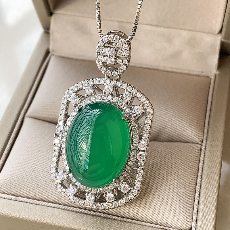 Zhuang Sheng joyería fondo de cobre chapado en oro hielo plantación fluorescente denier llanura brillante cuadrado colgante piedra principal 13*18