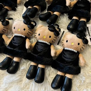 Black Leather Long-Legged Small Fragrant Bag Pendant Hellokitty School Bag Hanging Jewelry Doll Plush Girls Wholesale