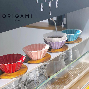 Japanese ORIGAMI Origami Filter Cup Ceramic V60 Cone Cake Coffee Filter Cup Meisaku S M