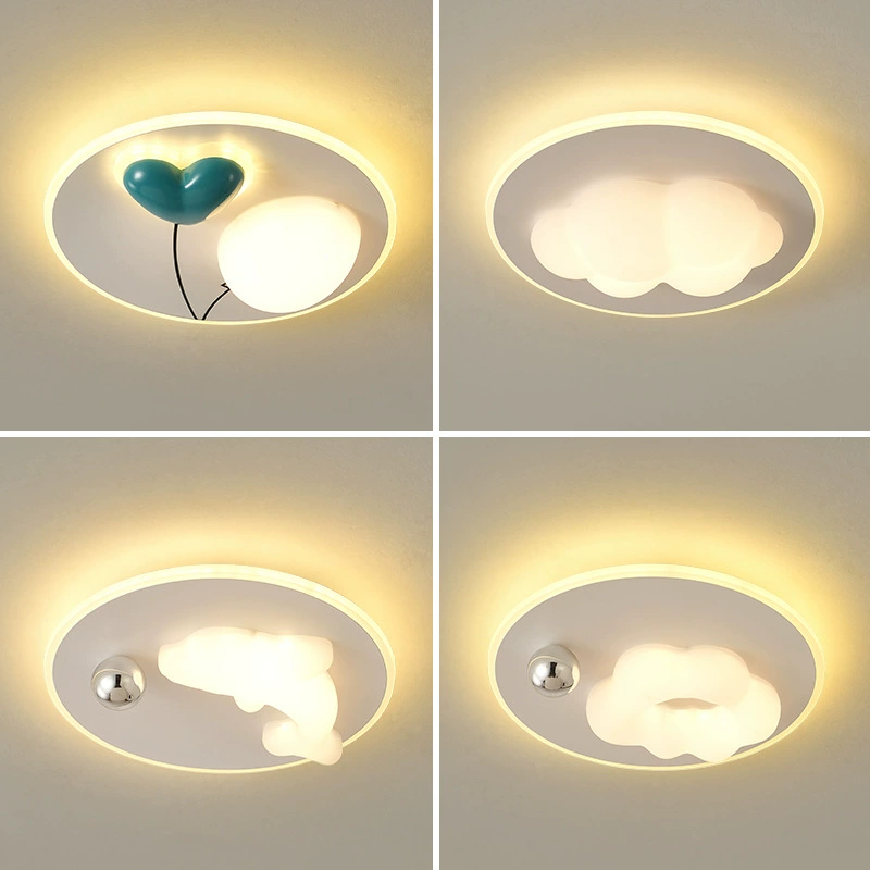 Креативный современный кремовый мультяшный LED-светильник для коридора с декоративным абажуром