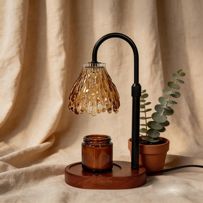 Aromatherapy Wax Melting Lamp, Flameless Fragrance, Bedroom Bedside Iron Art Light Luxury Table Lamp Ornament, Wedding Gift Decorative Candle Lamp