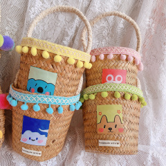 HD3492清純草編沙灘包大合集！活力少女手提包海邊度假復古民族風