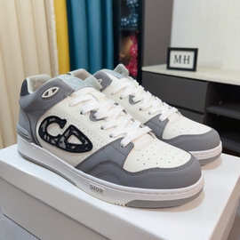 2024新款潮牌板鞋高帮休闲鞋复古新款真皮运动男鞋百搭小白鞋潮鞋