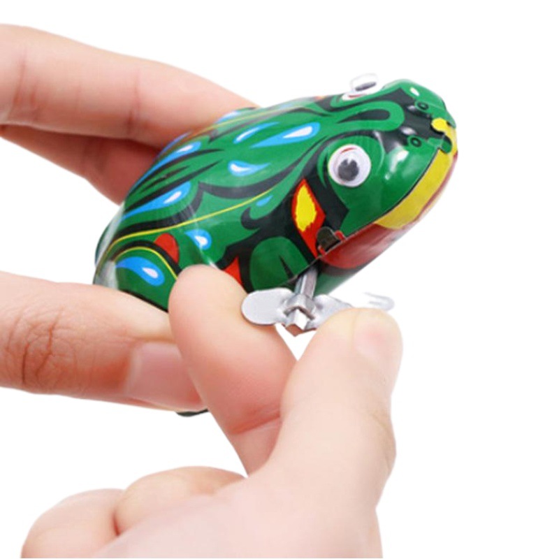 Post-80s nostalgic classic toy tin frog wind-up little frog toy children's game wind-up animal