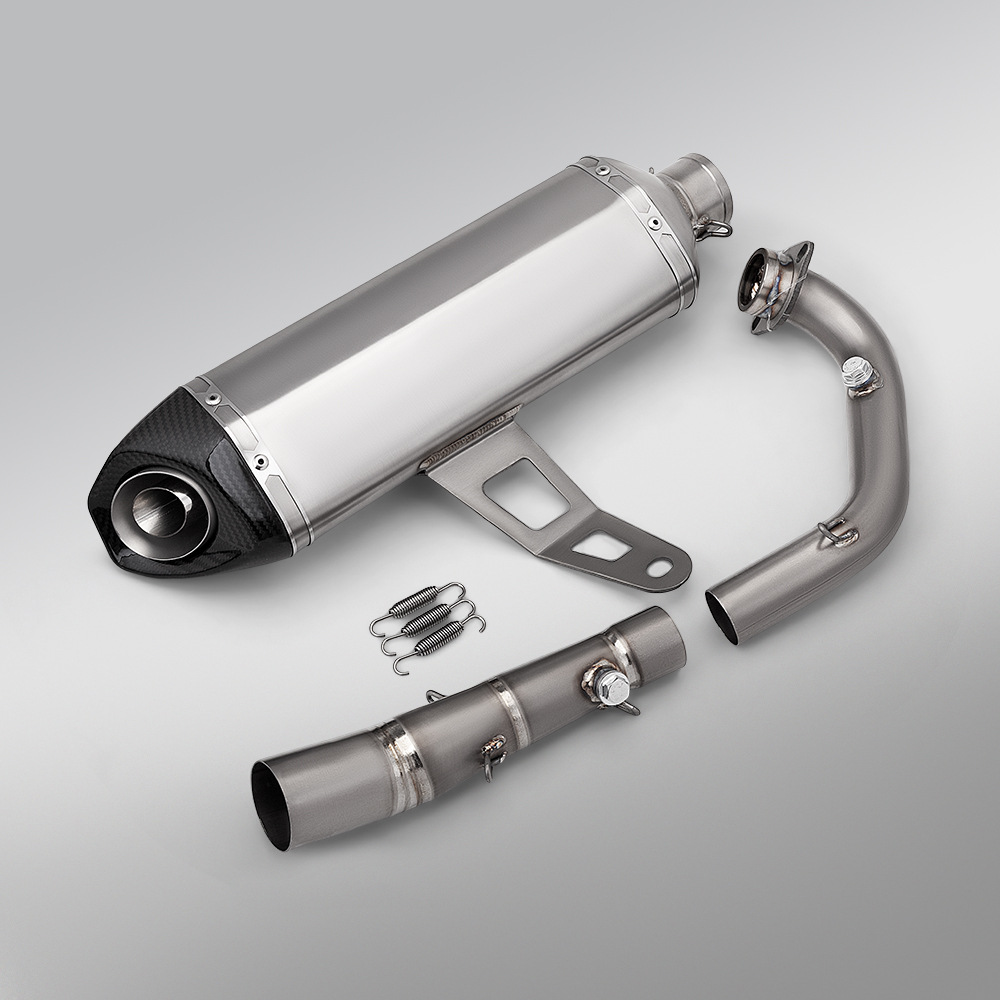 Motorcycle Scooter Zongshen 368g Titanium Alloy Front Exhaust Pipe and Rear Muffler Set, Non-Destructive Installation