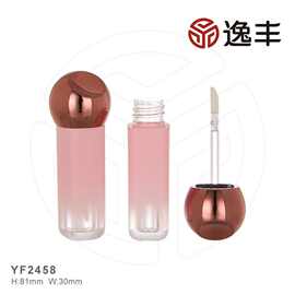 网红切半圆球喷镀瓶盖渐变唇彩管唇釉管唇蜜管逸丰包材可印LOGO