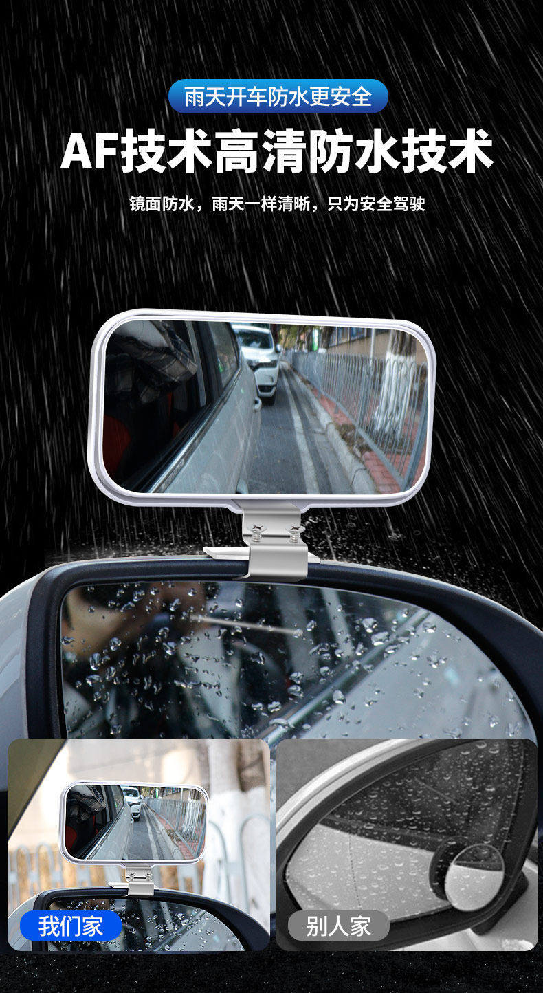 Car Rearview Mirror, High-Definition Blind Spot Auxiliary Small Round Mirror, Wide-Angle Large Field of View Instructor's Mirror 360 ° Adjustment