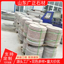 花岗岩芝麻白异型挡车石石柱雕花停车场石鼓状拦路摆件圆形挡车柱