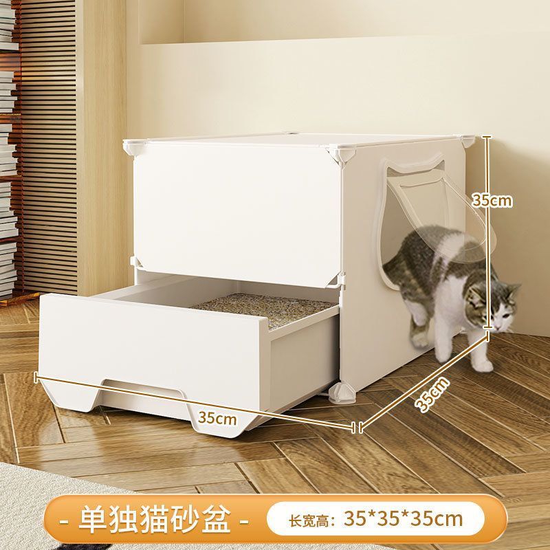 トイレ付き猫ケージ、家庭用屋内特大フリースペース、子猫暗号化2階建て猫ヴィラ猫ハウス巣|undefined