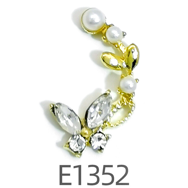 Internet celebridad nueva aleación de uñas joyería diamante lote mixto Opal mariposa perla abeja uñas rhinestone fábrica al por mayor