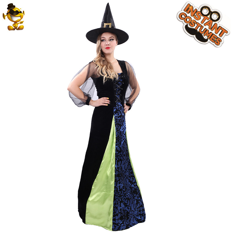 Adulto partido bruja Halloween traje bruja mascarada etapa Cosplay traje