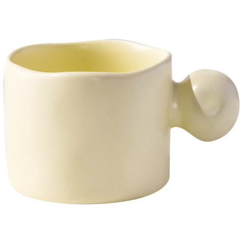 Moyi Jianpin retro coffee cup, high-looking coffee cup, household ceramic vertical pattern hanging ear coffee cup and saucer, exquisite
