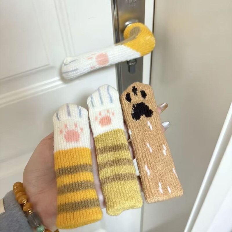 Japanese-Style Cute Paw-Shaped Meat Ball Dog Paw Table and Chair Leg Covers, Double-Layer Thickened, Wear-Resistant, Silent Protective Stool Leg Pads Japanese-Style Cute Paw-Shaped Meat Ball Dog Paw Table and Chair Leg Covers, Double-Layer Thickened, Wear-Resistant, Silent Protective Stool Leg Pads