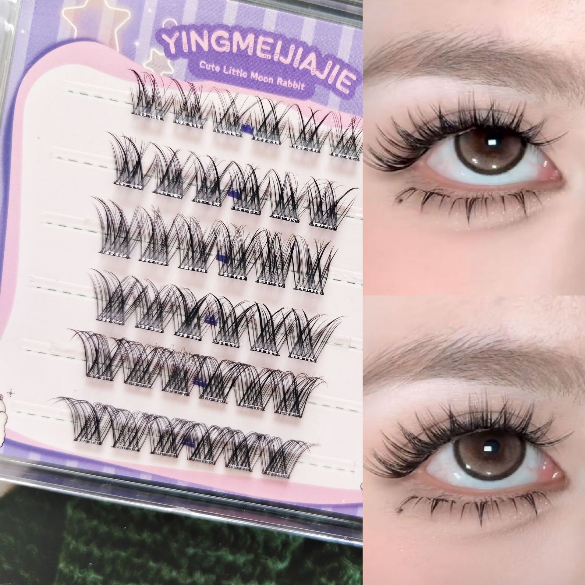 Las pestañas falsas transfronterizas sin pegamento, pestañas falsas sin pegamento