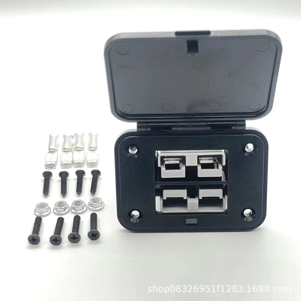 Cross-border plug 50A double-position panel base with dustproof and rainproof high current connector fixed bracket