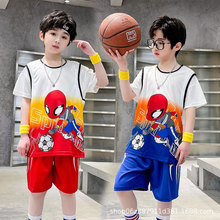 男童奥特曼衣服夏季薄款中小童跑步训练服速干运动儿童篮球服套装